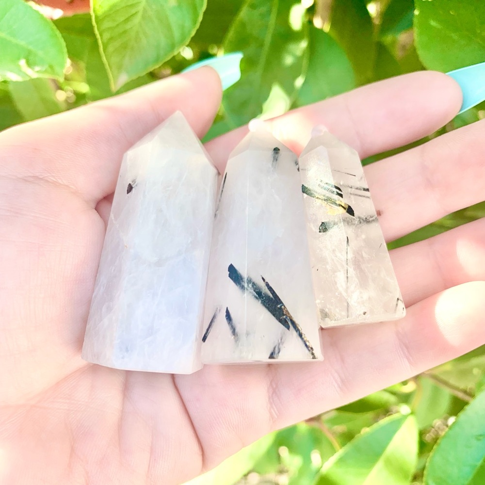 Set of 3 Tourmaline Quartz Mini Tower Points